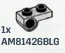 Connector Plate 1 x 2 with Axle Pin Hole on Bottom in Gray, Dull