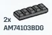 Tile 1 x 3 with five vertical trapezoidal projections in Gray, Dark (Flake)