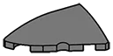 Slope brick 2 x 3 curved slope corner round, left in Gray, Dark (Flake)