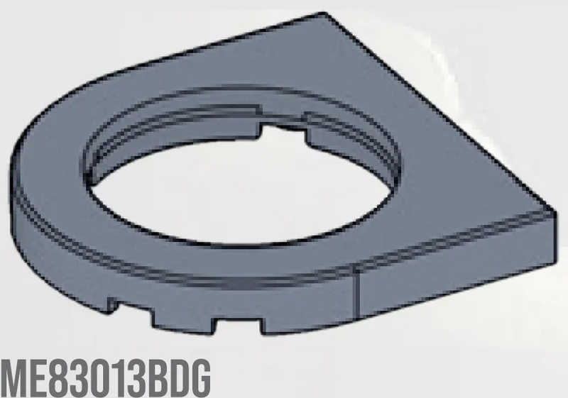 6 x 6 turntable base, half round and 4 x 4 round hole in Gray, Dark (Flake)