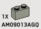 Brick 1 x 2 in Gray, Stone