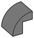 Slope 2 x 2 x 2 with half-curved top in Gray, Dark (Flake)