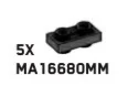 Plate Modified 1 x 2 Connector: male:male in Gray, Dark (Metallic)
