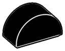 Brick 1 x 2 round top in Black