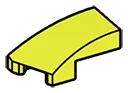 Wedge 25 1 x 2 Curved Slope, Left in Yellow, Electric