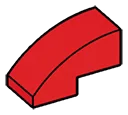 Slope 1 x 1 x 2 Curved in Red, Flame