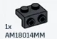Bracket 1 x 2 - 1 x 2 with studs in Gray, Dark (Metallic)