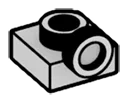 Bracket 1 x 1 with one stud on side, ascending in Gray, Dull