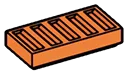Tile Textured 1 x 2 with lateral notches in Orange, Bright