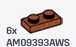 Plate 1 x 2 in Brown, Rust