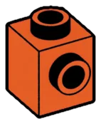 Brick Modified 1 x 1 w/ Stud on 1 Side & Open Top & Back in Orange, Marigold
