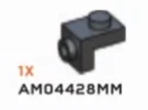 Bracket 1 x 1 - 1 x 1 with stud in Gray, Dark (Metallic)