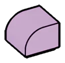 Brick 1 x 1 two-thirds-height with half-curved top