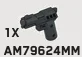 Firearm: Semi Auto Pistol (Infinite Sidekick Model Variations) in Gray, Dark (Metallic)