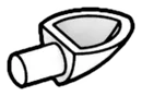 Car: side mirror, teardop shape on small pin in White
