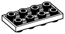 Plate 2 x 4 connector: male:male in White