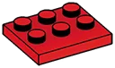 Plate Modified 2.5 x 3 in Red, Flame