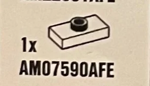 Plate Modified 1 x 2 with one stud, center