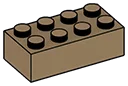 Brick 2 x 4 in Brown, Teak