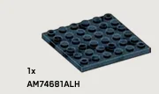 Plate 6 x 6 with holes through corner studs, new in Green, Light Olive Drab (Metallic)