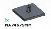 Turntable 4 x 4 Square Base with Center Axel Pin in Gray, Dark (Metallic)