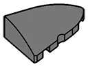 Slope brick 2 x 3 curved slope corner round, right in Gray, Dark (Flake)