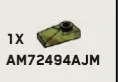 Slope plate 1 x 2 right in Green, Medium (Camo)