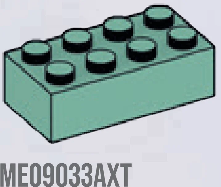 Brick 2 x 4 in Green, Vertigris (Sand Green)