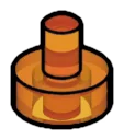 Connector: pin with cylindrical socket at top in Orange (Translucent)
