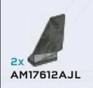 Tail 1 x 3 x 2 in Gray, Cool Dark (Flake)