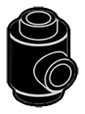 Brick 1 x 1 round with side stud in Black