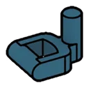 Connector: pin, small with perpendicular hand grip