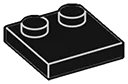 Plate Modified 2 x 2 with two studs offset in Grey, Charcoal