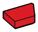 Wedge Tile 1 x 2 without corner, right in Red, Flame