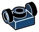 Bracket Plate 1 x 1 with opposing side studs, ascending in Blue, Midnight