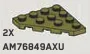 Wedge Plate 4 x 4 without corner in Green, Olive Drab (Infinite Green) (Metallic)