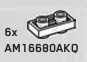 Plate 1 x 2 Connector: male:male in White with Black Marbling (Camo)