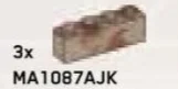 Brick 1 x 4 in Gray, Tarnished (Metallic Camo)