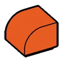 Brick 1 x 1 two-thirds-height with half-curved top