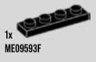 Plate 1 x 4 in Black
