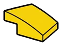 Slope plate 1 x 1 with curved slope & small lip, left in Yellow, Lemon