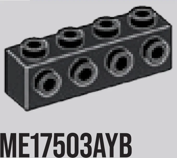 Brick Modified 1 x 4 with side studs in Gray, Dark Charcoal