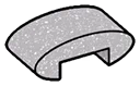 Tile 1 x 2 curved top in Gray, Steel