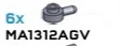 Plate Modified 1 x 1 round with horizontal pin in Gray, Light (Metallic)