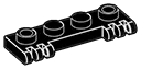 Hinge plate 1 x 4 with 2 pairs of 3 fingers in Black