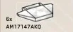 Panel 2 x 4 trapezoid with handle in White with Black Marbling (Camo)