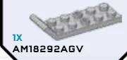 Plate 2 x 5 with raised offset handle in Gray, Light (Metallic)