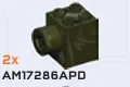 Connector Brick 2 x 2 x 3 with Friction Hinge pin in Green, Jungle (Camo)