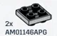 Plate 2 x 2 connector: male:male in Gray, Steel
