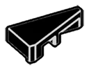 Tile 1 x 2 corner, left in Black